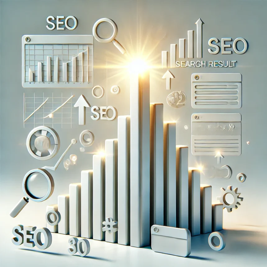 Illustration showing rising search rankings and SEO elements representing how trend-driven sites rank fast in Google Love2Love.lv